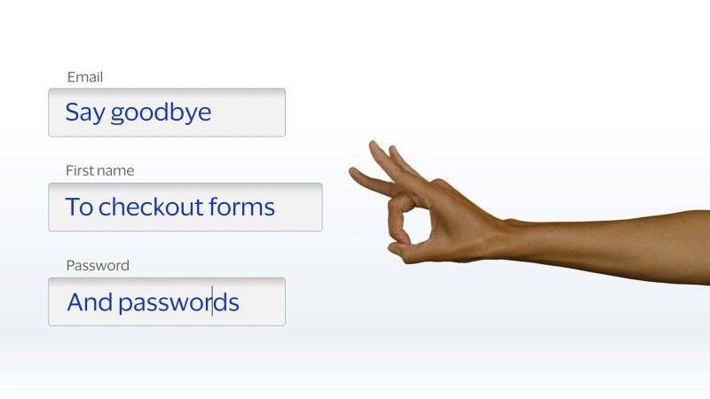 hand next to login details